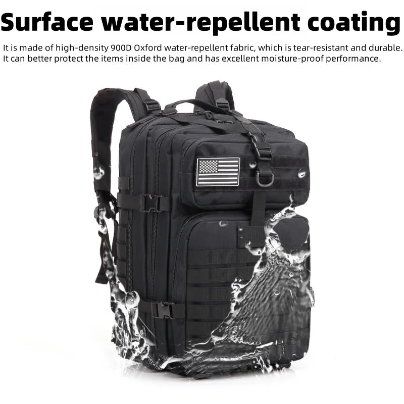 Compact waterproof tactical backpack - Large capacity for outdoor hiking and camping - Double shoulder bag - Suitable for travel