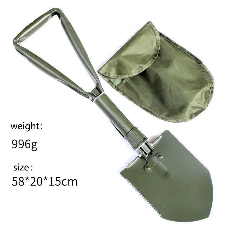 Foldable Portable Truck Mounted Engineer Shovel Camping Tent Outdoor Shovel Self-defense Survival Tool Compass Storage Bag