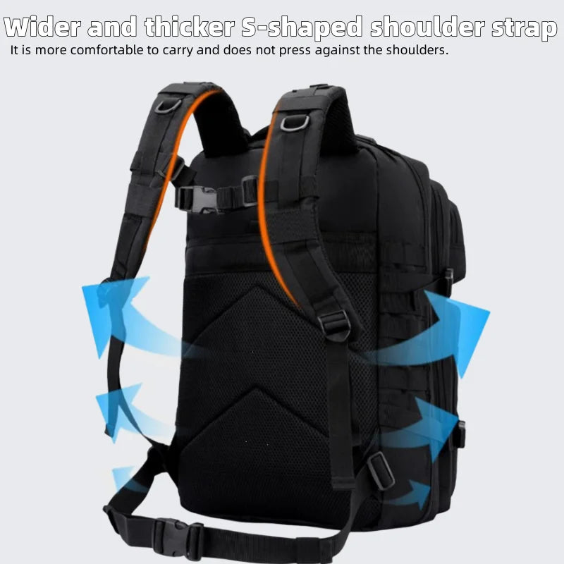 Compact waterproof tactical backpack - Large capacity for outdoor hiking and camping - Double shoulder bag - Suitable for travel