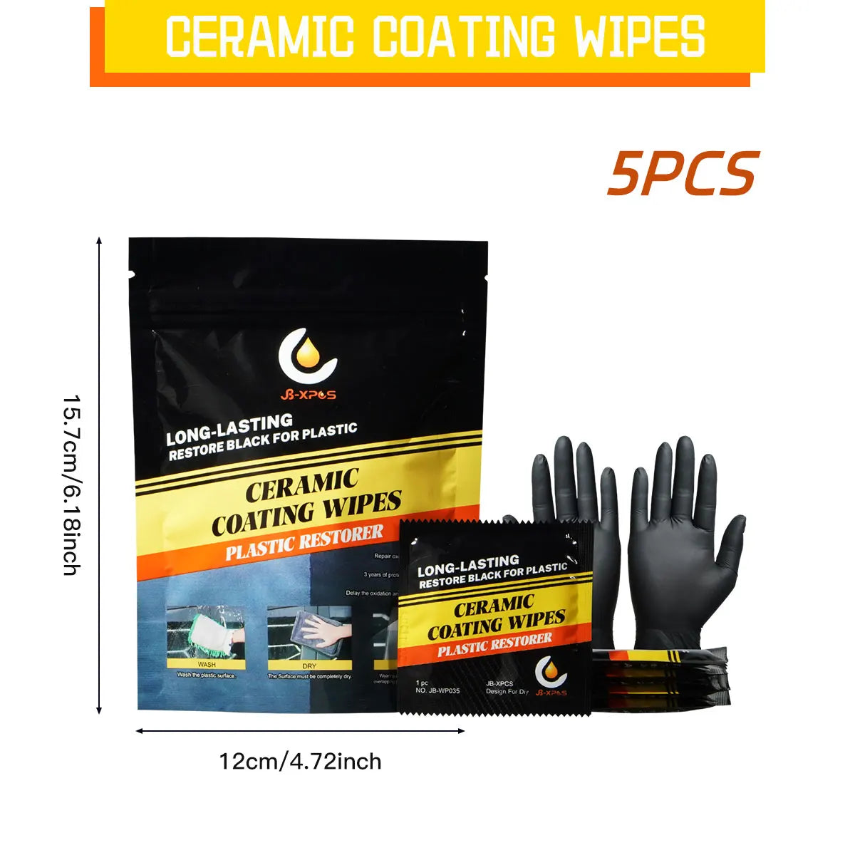 Car Plastic Restorer Back To Black Gloss Car Cleaning Products Plastic Leather Restore Auto Polish And Repair Coating Wipes