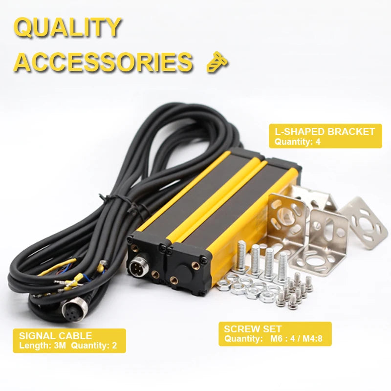 Cloweit APS30 20/40mm Safety Grating Light Curtain Fiber Optic Sensor Infrared Radiation Detector Punch Photoelectric Protection