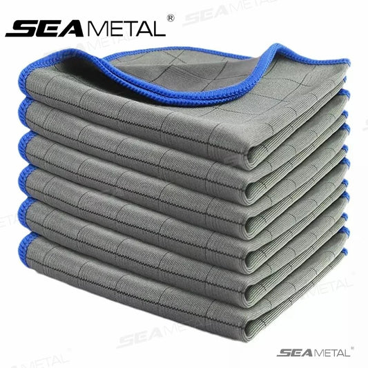 SEAMETAL Carbon Fiber Car Cleaning Cloth Washing Towel Lint-Free Glass Window Polishing Cloth Car/Household Universal Clean Rag