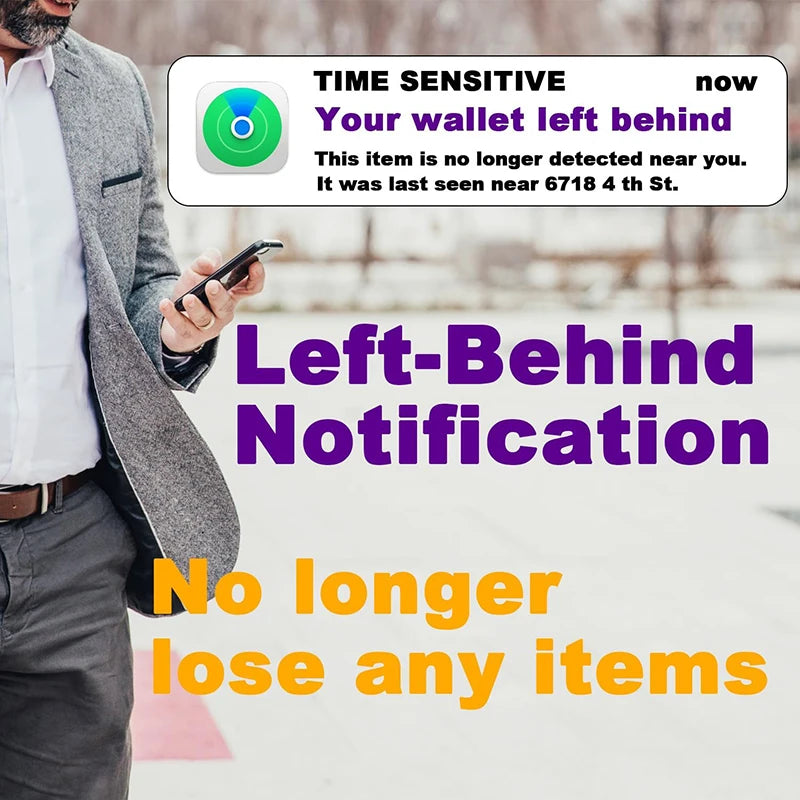 Slim Wallet Tracker Card iPhone Smart Tag Work with Find My (iOS Only) Air-Tag Bluetooth Search GPS Locator Wallet Finder Card