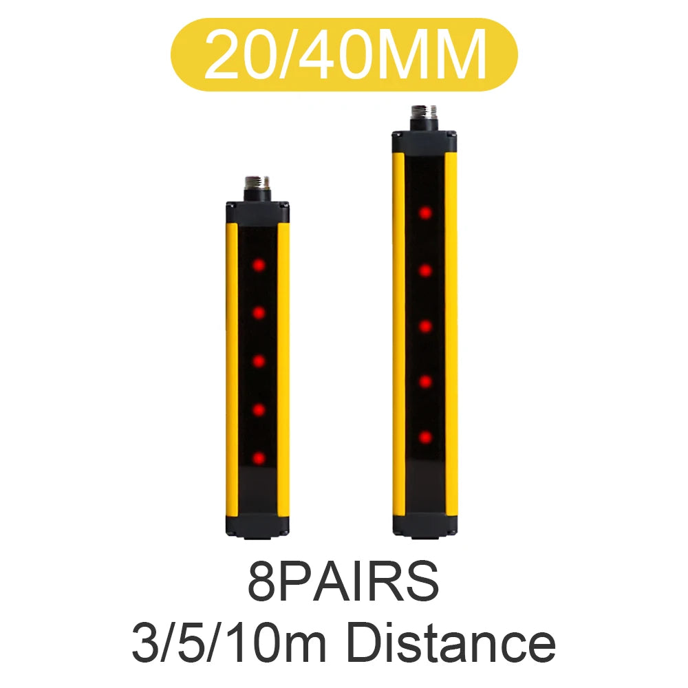 Cloweit APS30 20/40mm Safety Grating Light Curtain Fiber Optic Sensor Infrared Radiation Detector Punch Photoelectric Protection