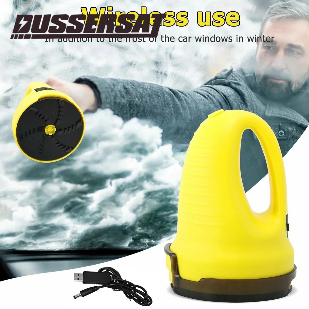 Portable Car Electric Ice Snow Scraper Heated Removal USB Rechargeable Ice Scraper for Auto Winter Windshield Glass Defrost Tool