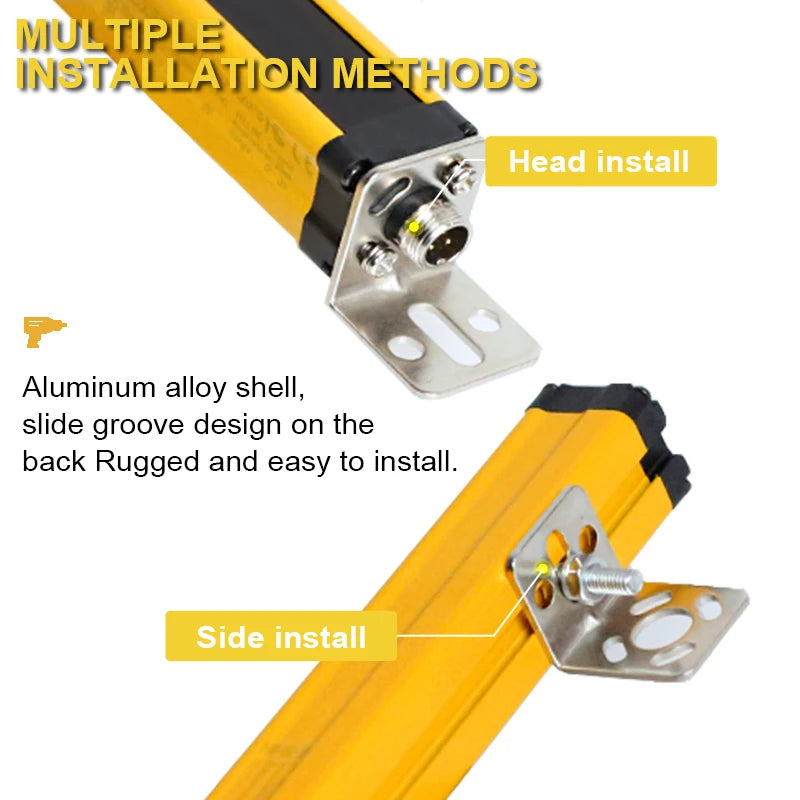Cloweit APS30 20/40mm Safety Grating Light Curtain Fiber Optic Sensor Infrared Radiation Detector Punch Photoelectric Protection