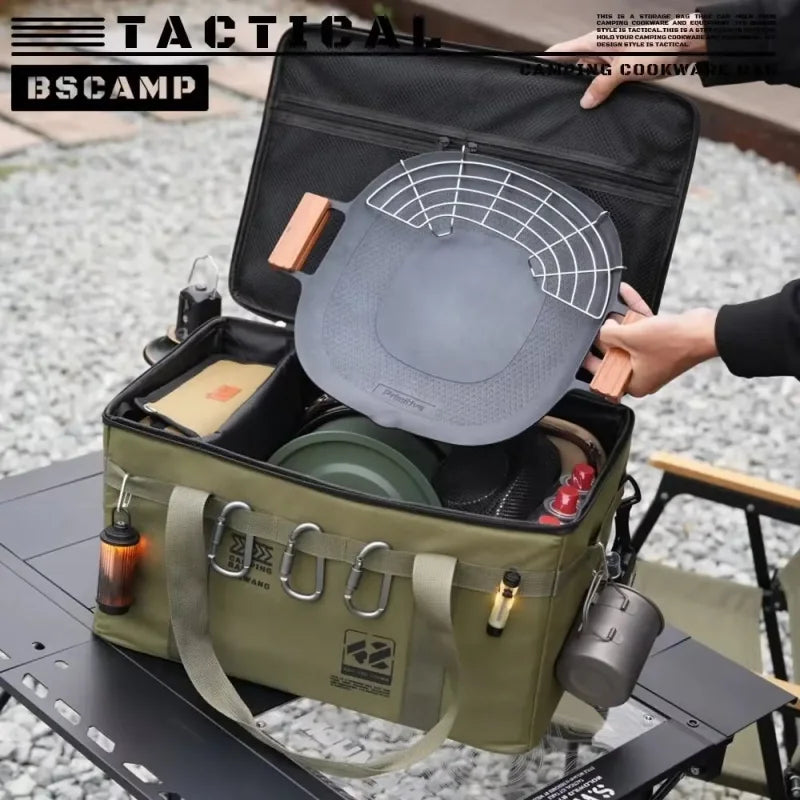 42L Thermal Insulated Folding Box - Waterproof Camping Utensils - Outdoor Equipment Storage Box - Tactical Camping Packing Bag