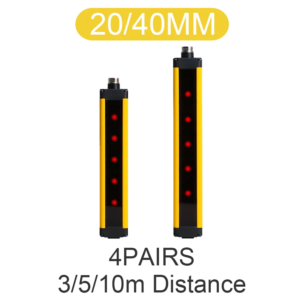 Cloweit APS30 20/40mm Safety Grating Light Curtain Fiber Optic Sensor Infrared Radiation Detector Punch Photoelectric Protection