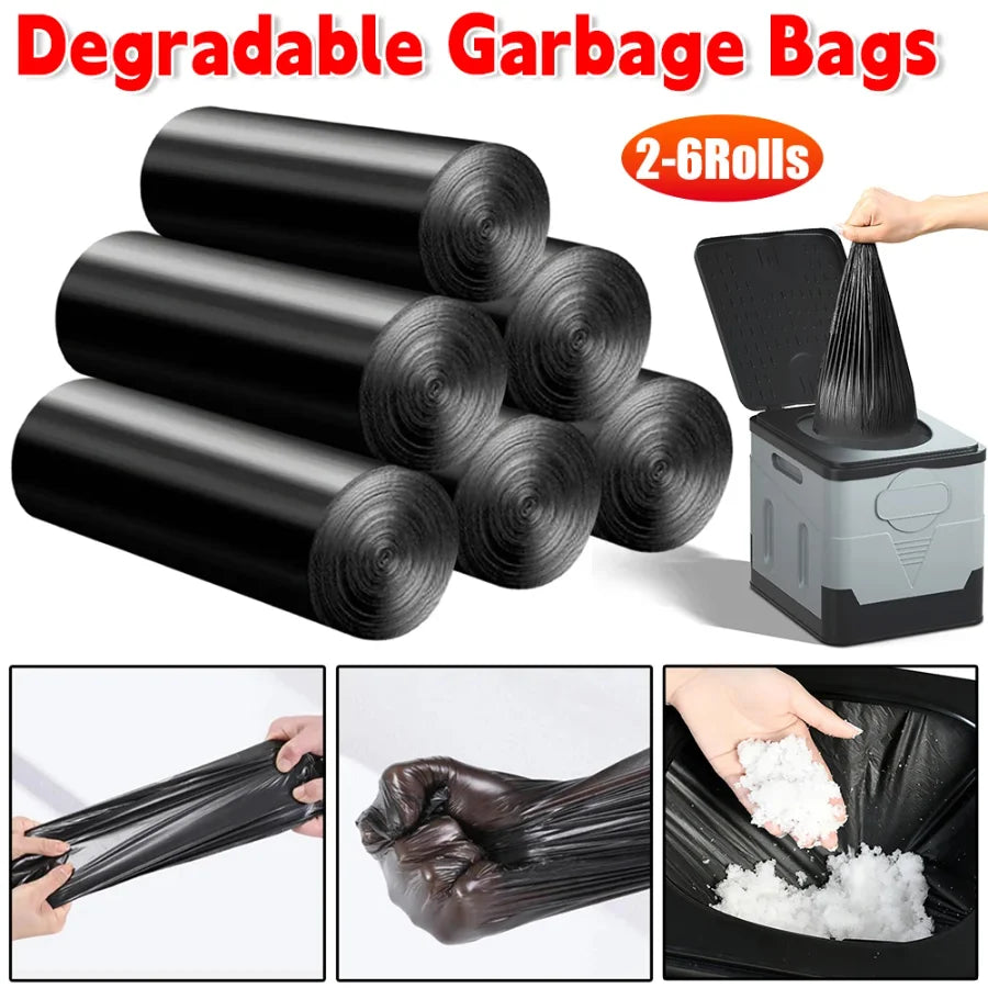 Degradable Garbage Bags Portable Outdoor Folding Toilet Garbage Bag Disposable Environmentally Friendly Camping Travel Supplies