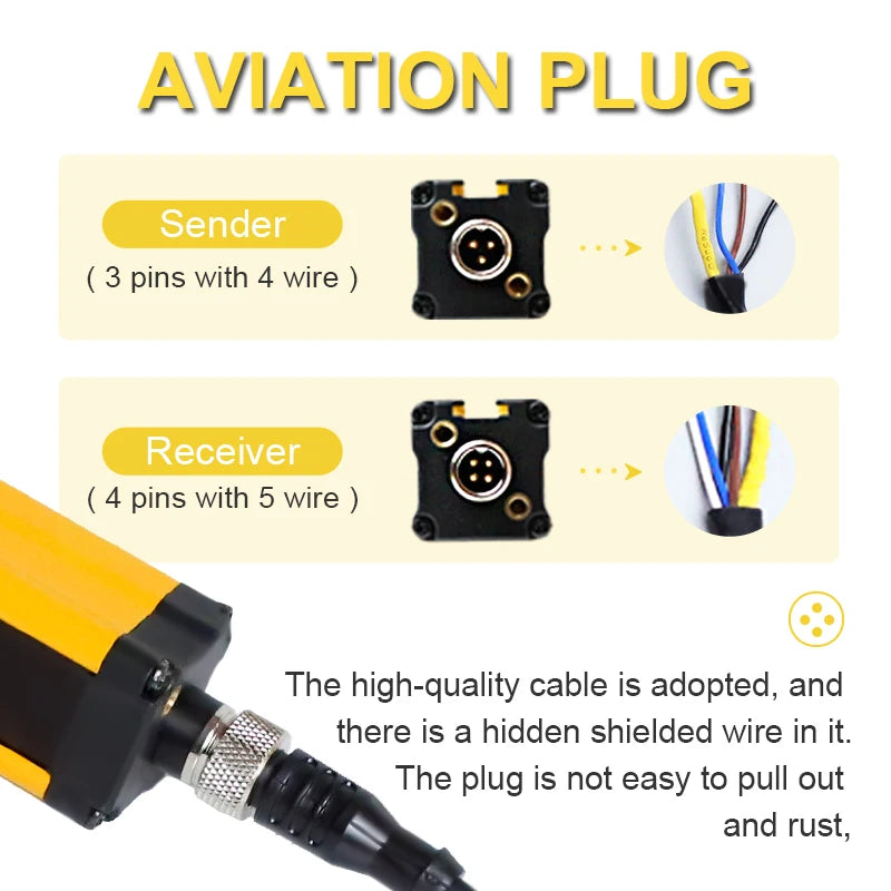 Cloweit APS30 20/40mm Safety Grating Light Curtain Fiber Optic Sensor Infrared Radiation Detector Punch Photoelectric Protection