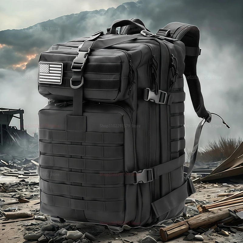 Compact waterproof tactical backpack - Large capacity for outdoor hiking and camping - Double shoulder bag - Suitable for travel