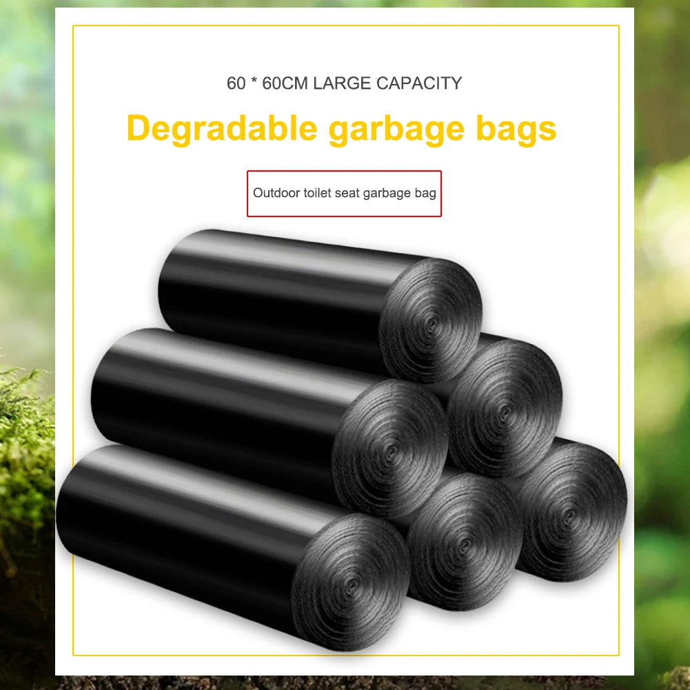 Degradable Garbage Bags Portable Outdoor Folding Toilet Garbage Bag Disposable Environmentally Friendly Camping Travel Supplies