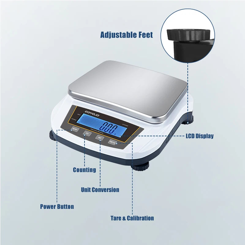 Digital Precision Scale 5kg 0.01g Lab Electronic Balance Backlit Screen Display Jewelry Scale Kitchen Weighing Scales 100-240V