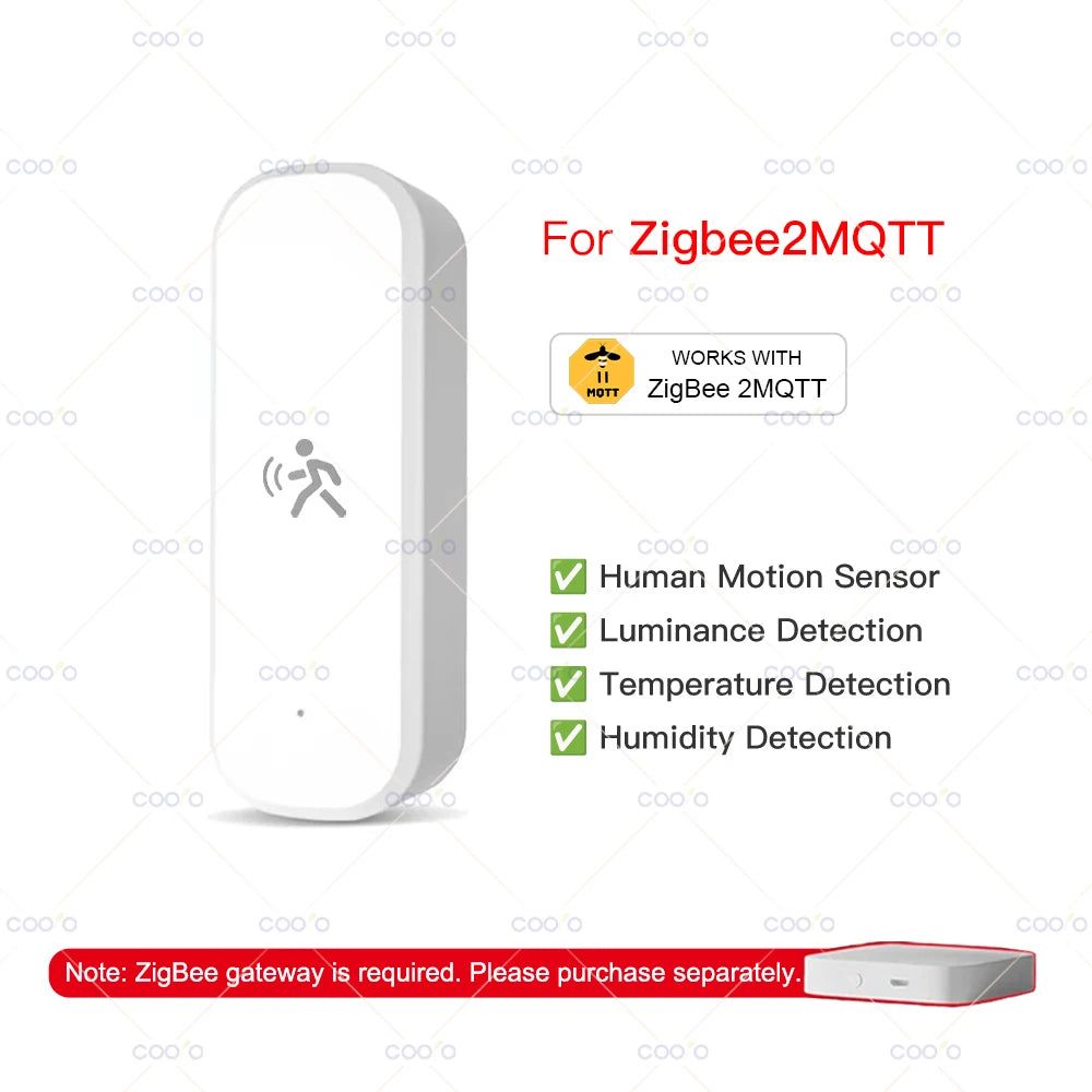 Tuya Zigbee 10G MmWave Radar Motion Sensor Smart Human Body Sensor with Illuminance Temperature Humidity Support Zigbee2MQTT
